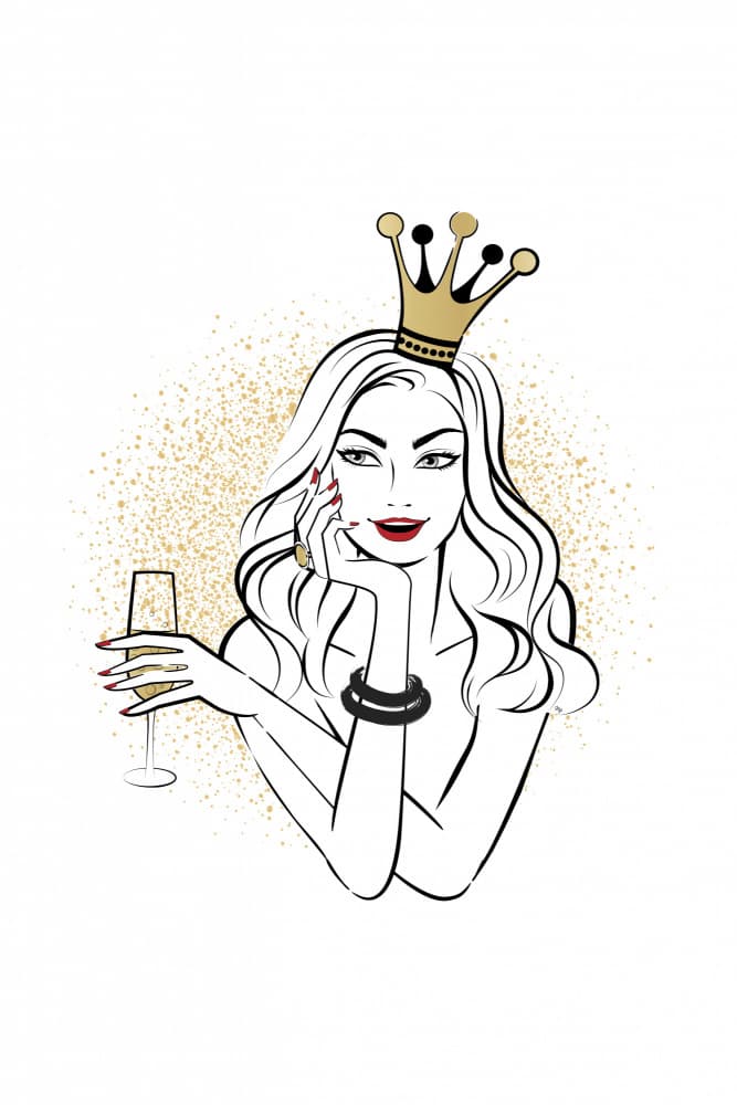 Champagne Queen Celebration by Martina — canvas wall art