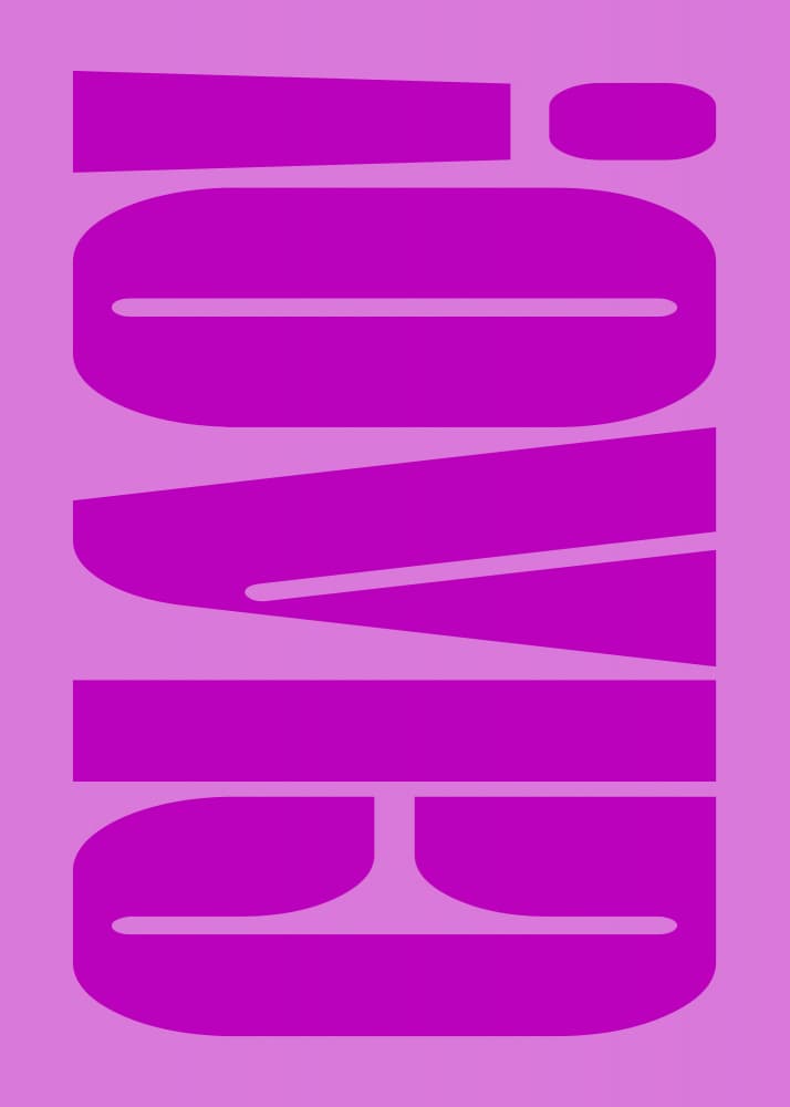 Geometric Purple Typography by Andreas Magnusson — canvas wall art