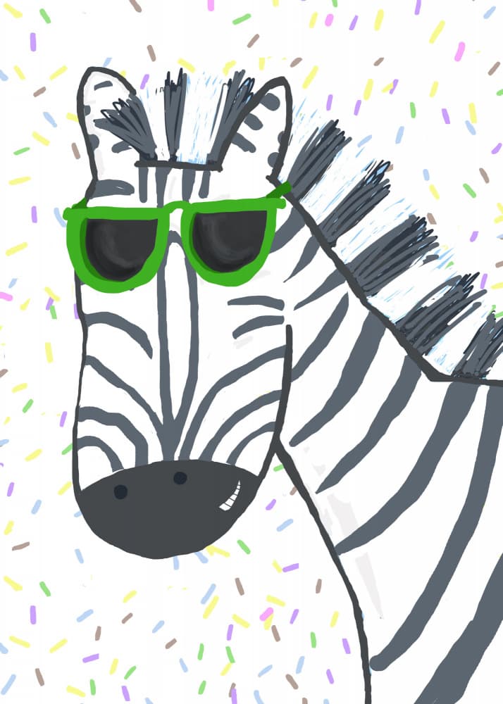 Cool Party Zebra by Carla Daly — canvas wall art
