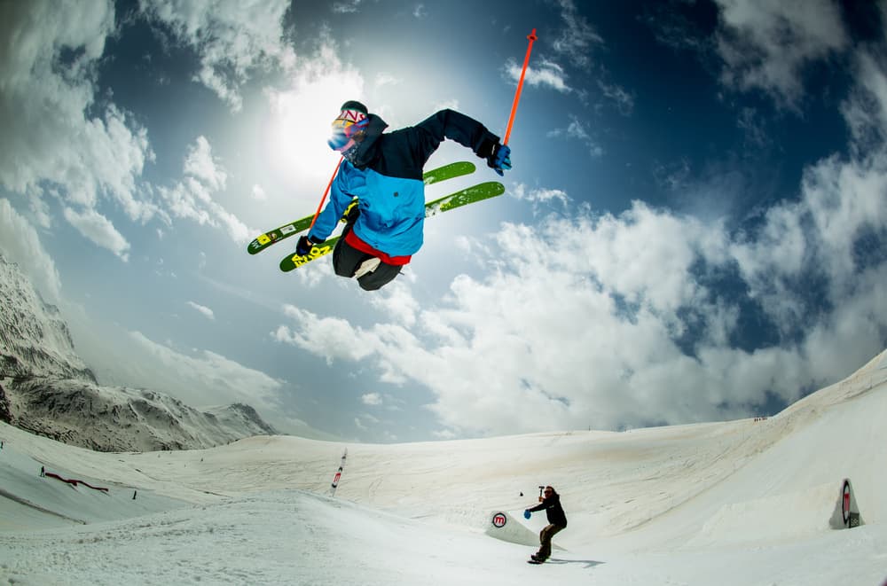 Freestyle Skier Midair Jump by Eric Verbiest — canvas wall art
