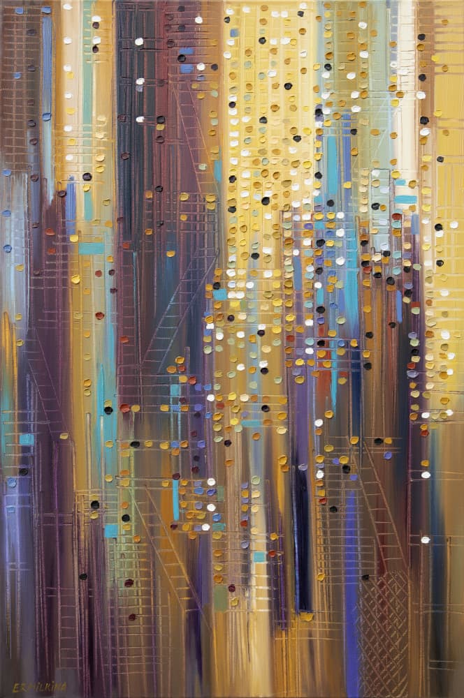 Vibrant City Lights by Ekaterina Ermilkina — canvas wall art