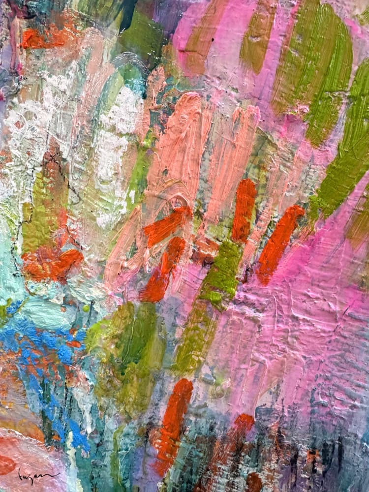 Whispering Pink Brushstrokes by Dorothy Fagan — canvas wall art