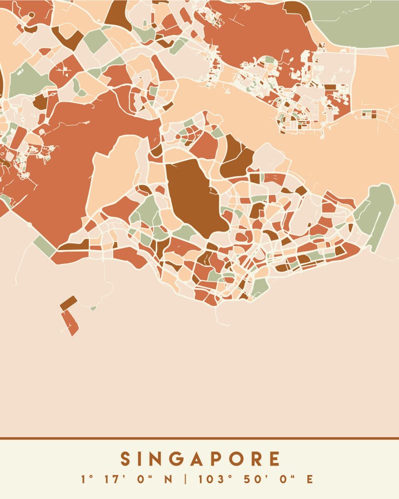 Singapore Abstract Map by Emiliano Deificus — canvas wall art