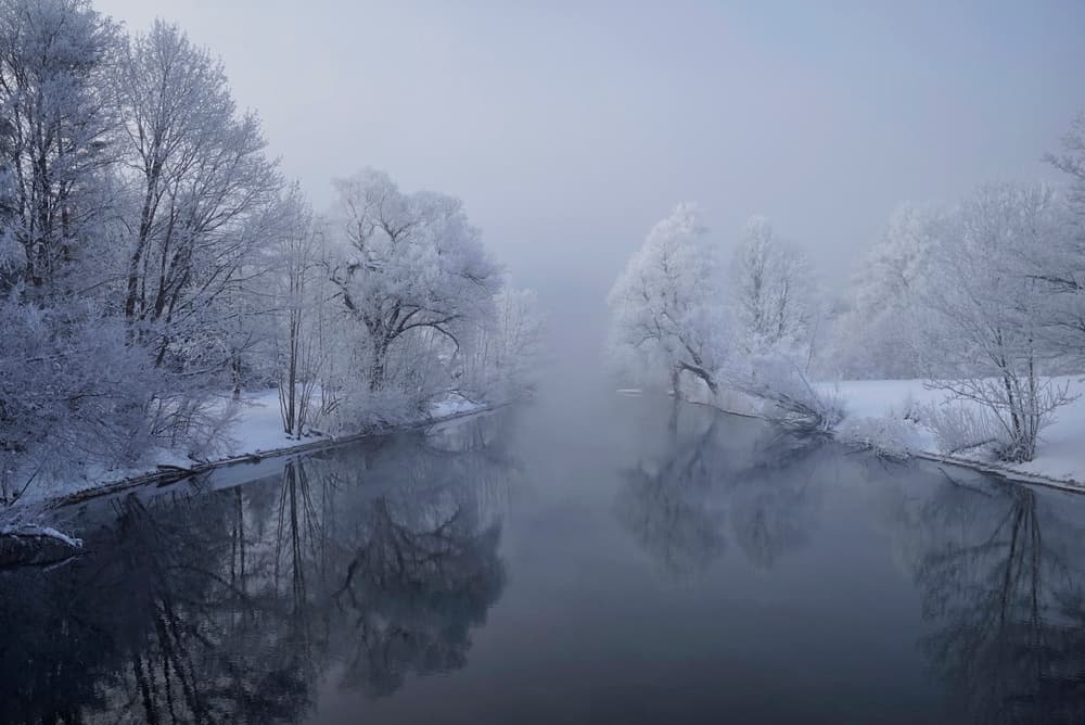 Frosted River Serenity by Norbert Maier — canvas wall art