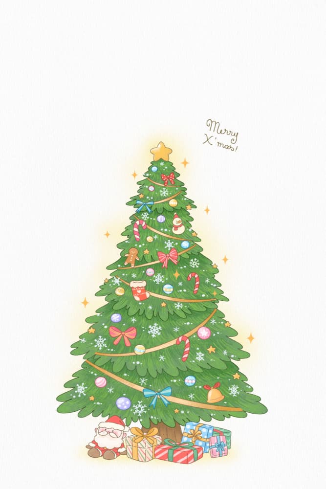 Festive Christmas Tree by Xuan Thai — canvas wall art
