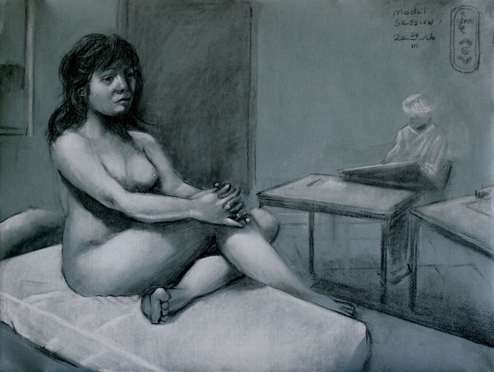 Pensive Nude Model by Corné Akkers — canvas wall art