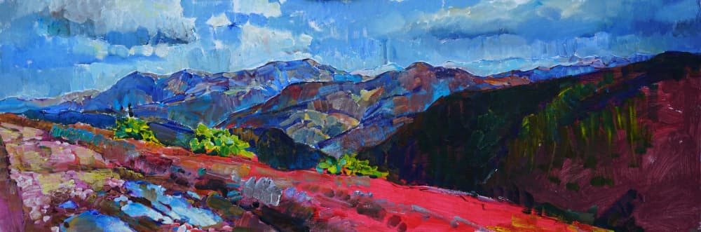 Vibrant Mountain Landscape by Andrii Kutsachenko — canvas wall art