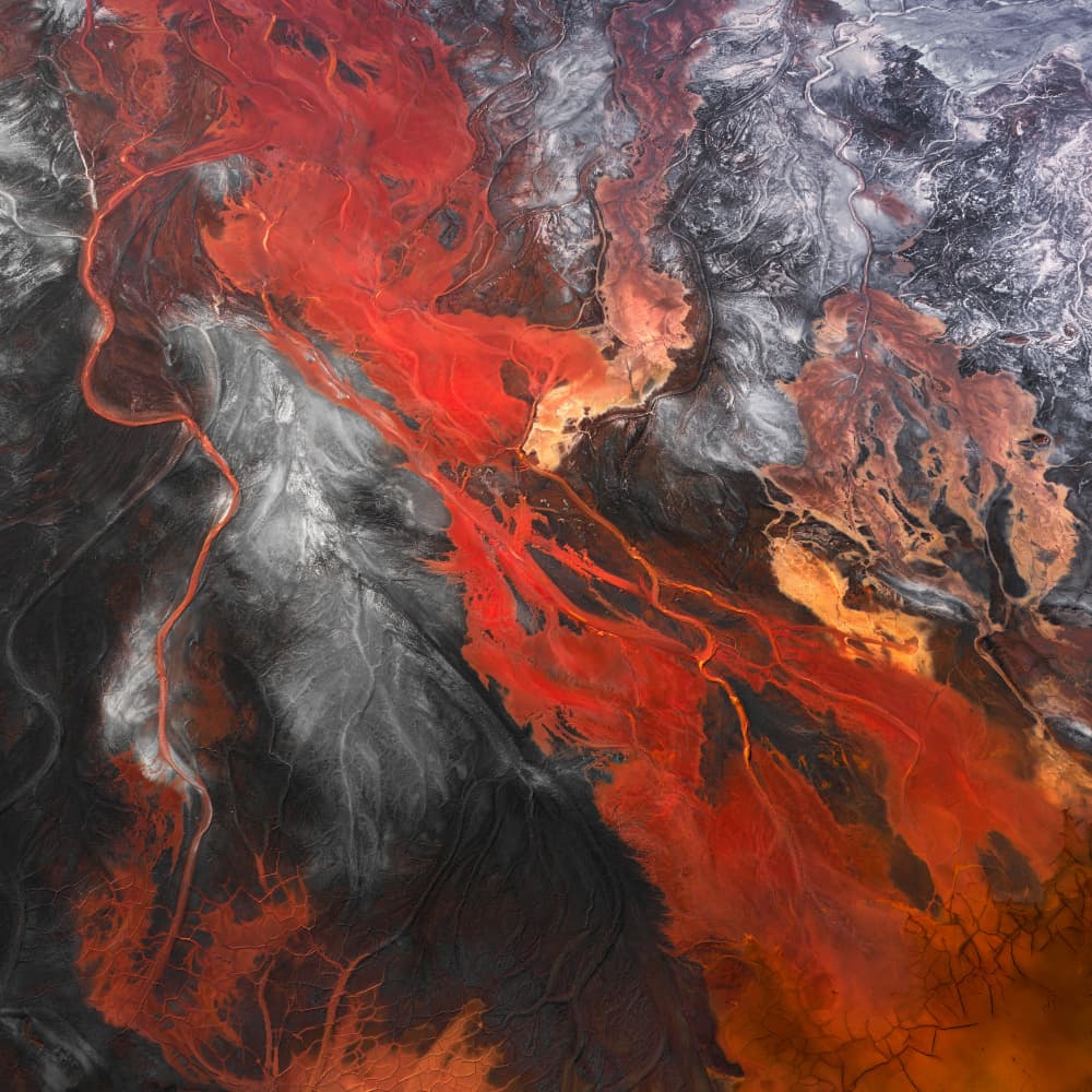 Dramatic Red Landscape by Aidong Ning — canvas wall art