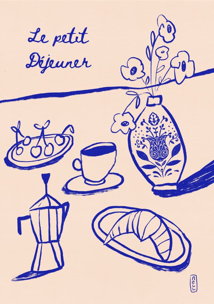 Petit Dejeuner Scene by Dirkie Nell — canvas wall art