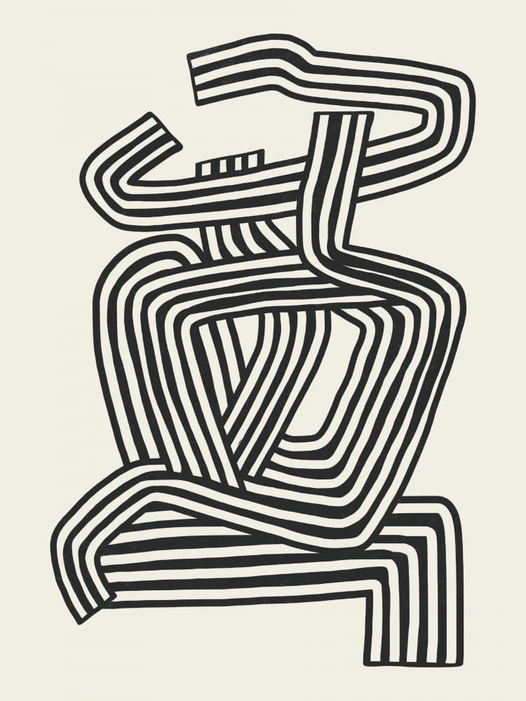 Abstract Striped Figure by Little Dean — canvas wall art