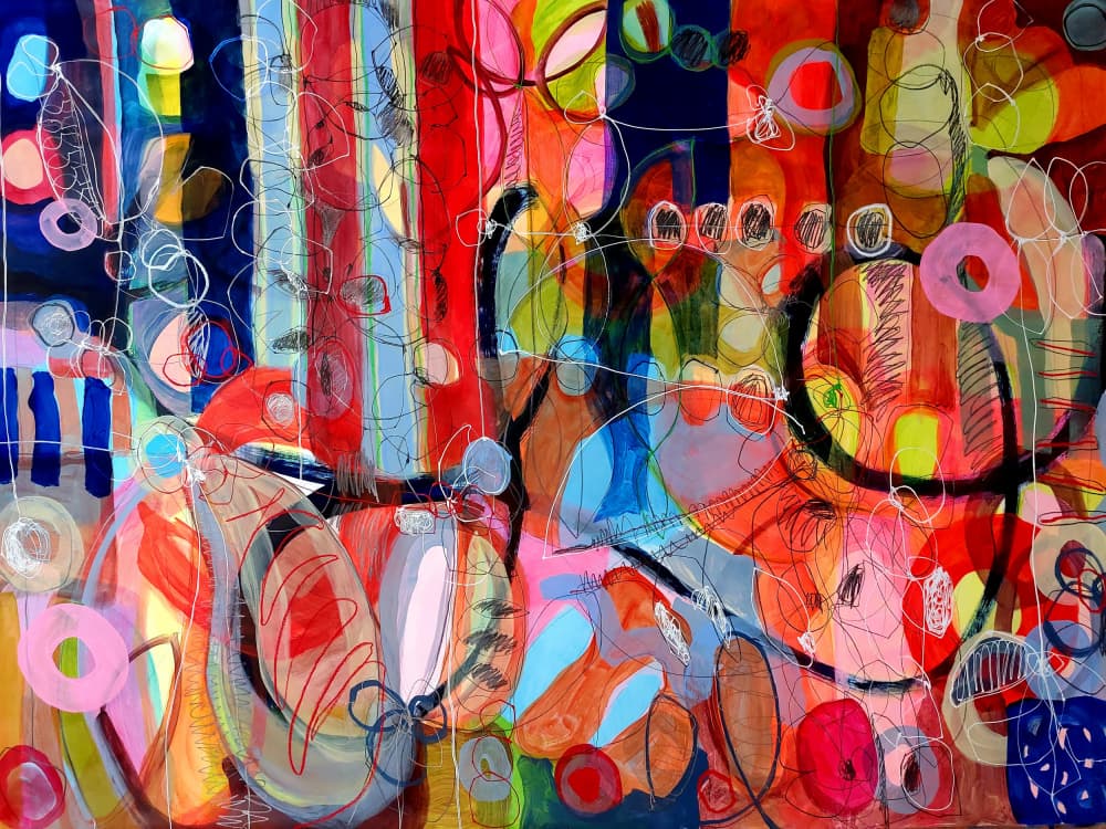 Vibrant Abstract Expression by Monika Riethmueller — canvas wall art