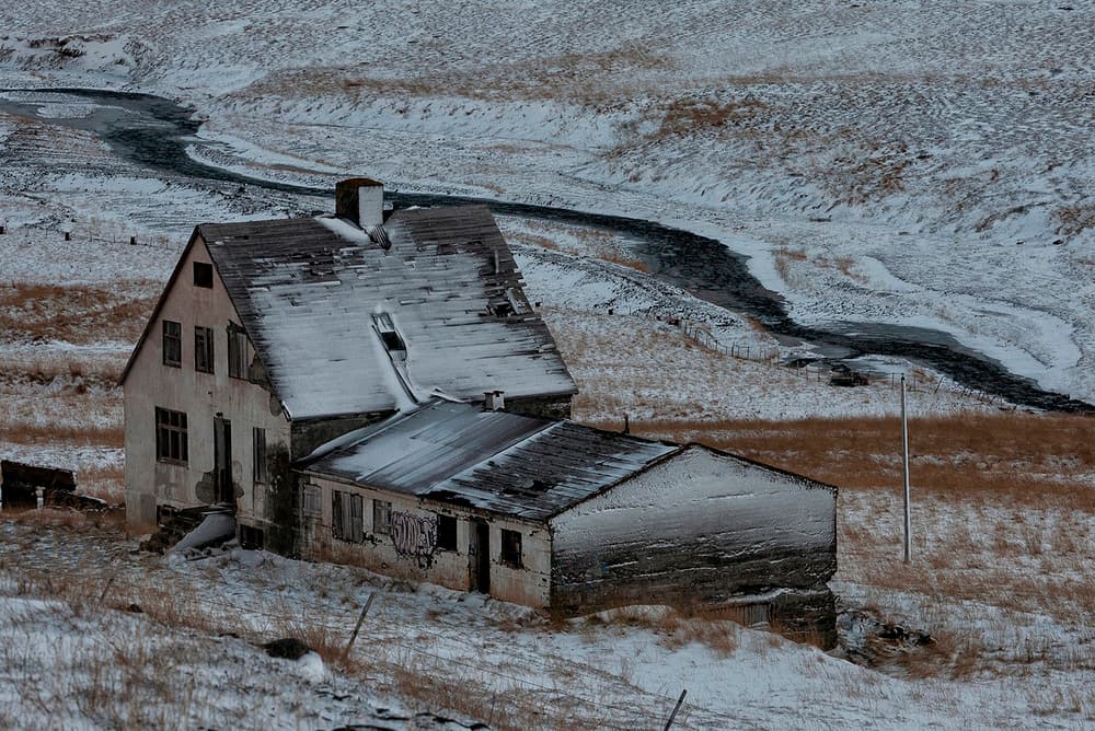 Lonely Winter House by Þorsteinn H. Ingibergsson — canvas wall art