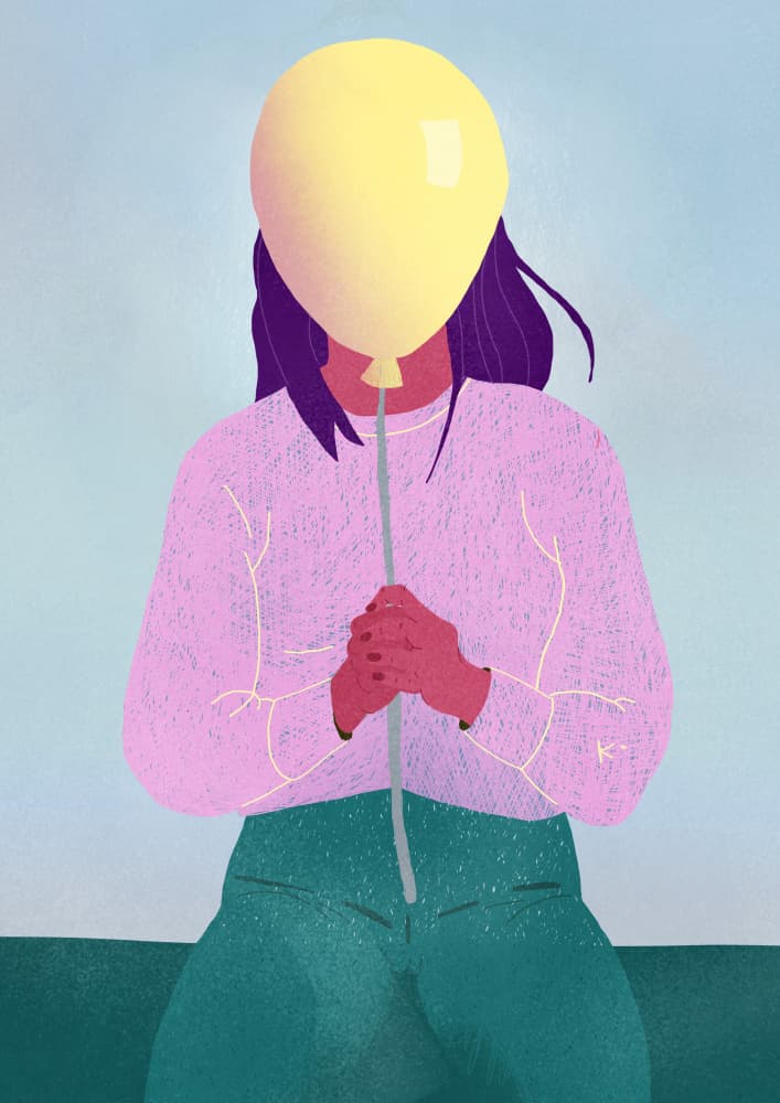 Hidden Woman Balloon by Sylwia Kubus — canvas wall art