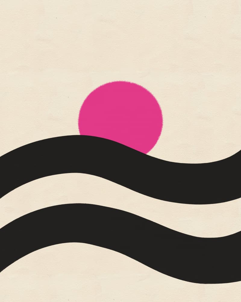 Pink Sun Ocean Waves by Deepthi s — canvas wall art