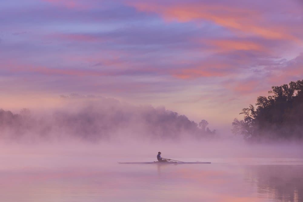 Misty Morning Rower by Mountain Cloud — canvas wall art