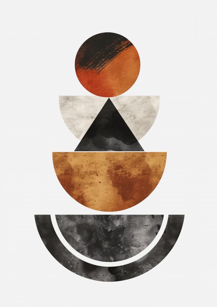 Earthy Geometric Stack by SHANDU — canvas wall art