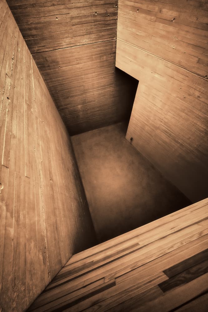 Geometric Wood Interior by Manuel Ponce Luque — canvas wall art