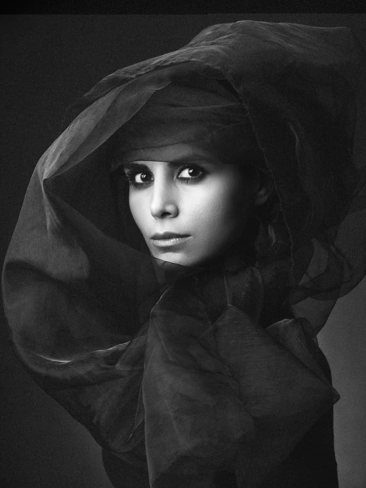 Mysterious Veiled Woman by Mehdi Mokhtari — canvas wall art