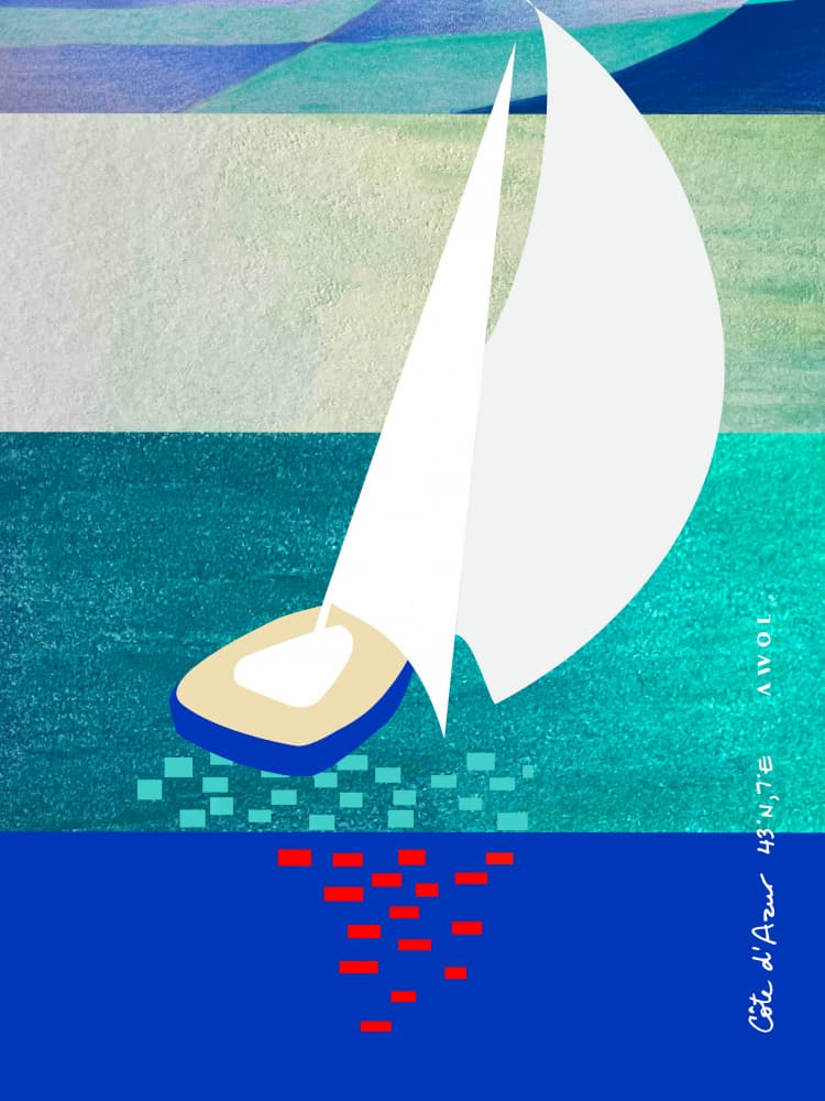 Côte d'Azur Sailboat by Awol Art Alex — canvas wall art