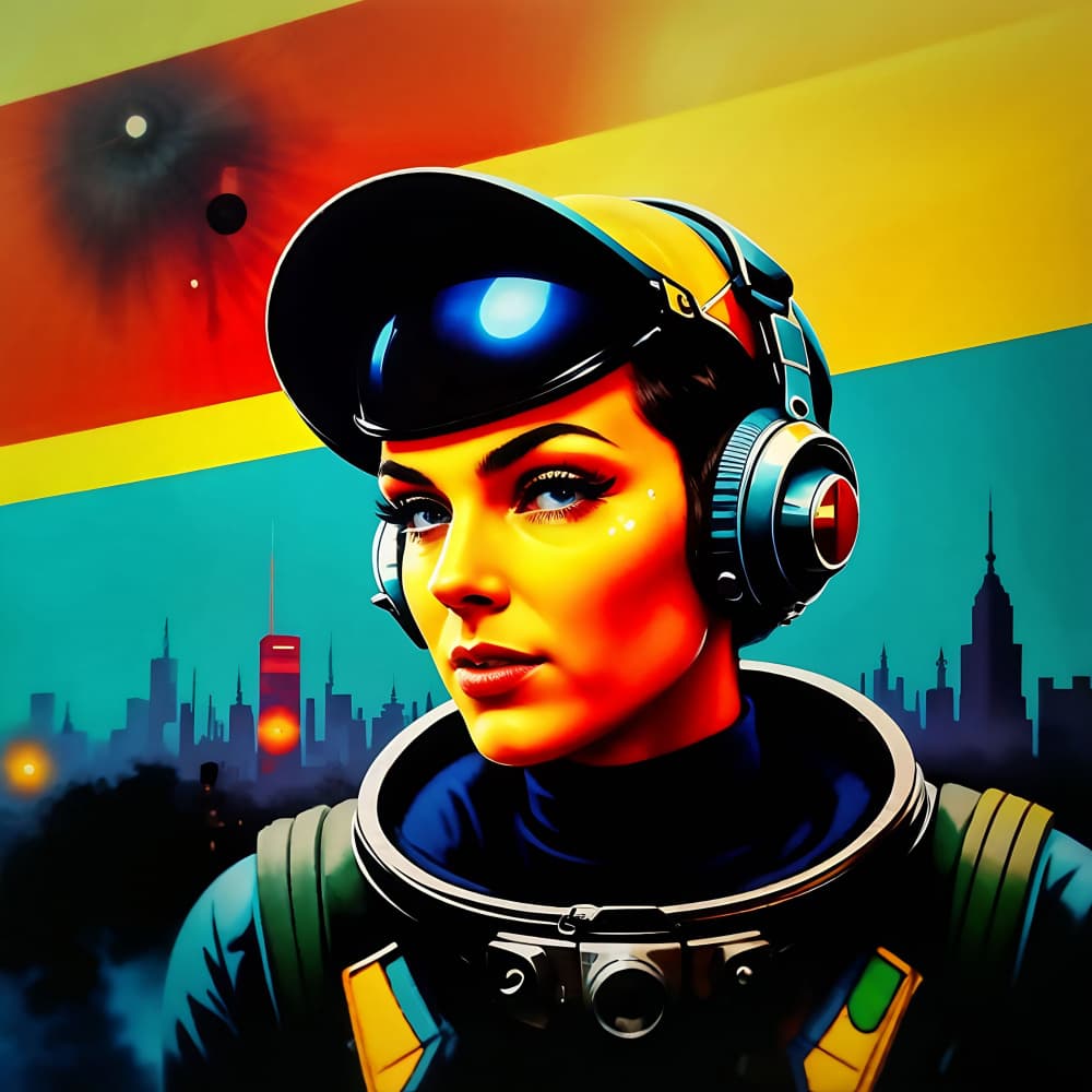 Retro Sci-Fi Astronaut by Cicero Spin — canvas wall art