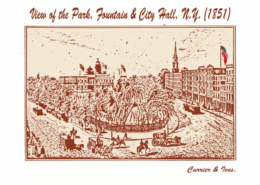 1851 New York City Scene by Doa Project — canvas wall art