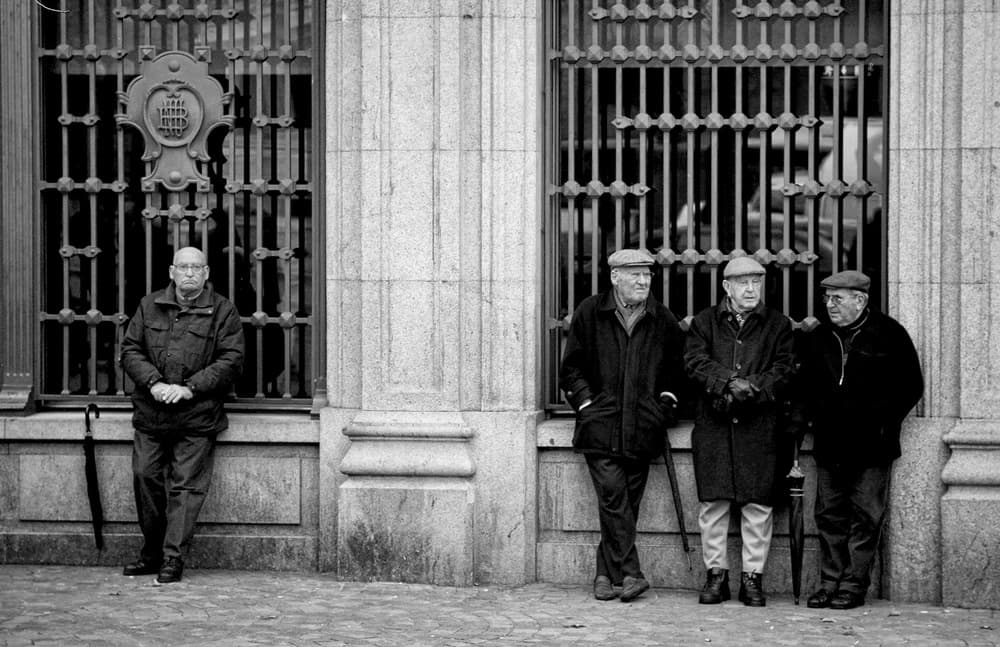 Old Men Conversing by Fernando Alves — canvas wall art