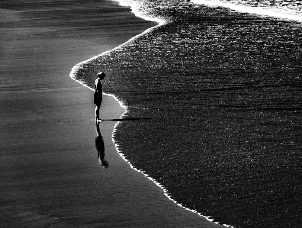 Solitary Beach Reflection by Jois Domont ( J.L.G.) — canvas wall art