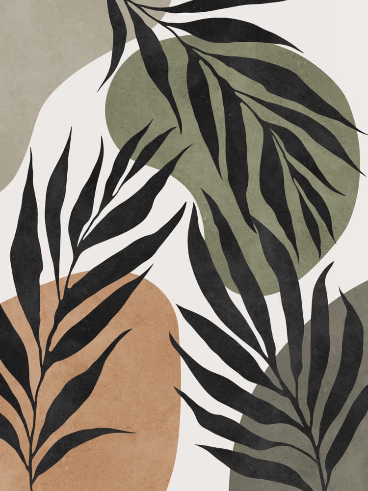 Earthy Tropical Leaves by Vitor Costa — canvas wall art