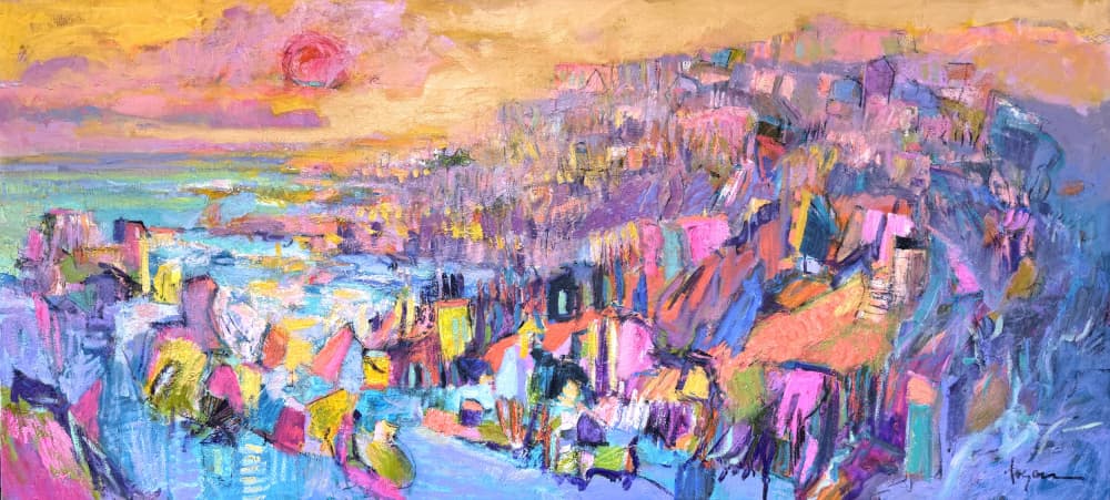 Vibrant Abstract Cityscape by Dorothy Fagan — canvas wall art