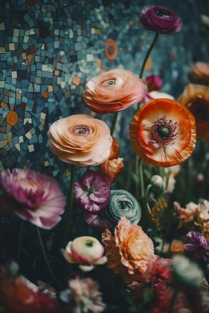 Mosaic Blooming by Treechild — canvas wall art