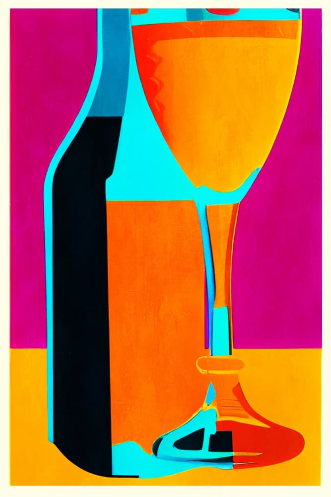 Vibrant Wine Glass Bottle by Bo Anderson — canvas wall art