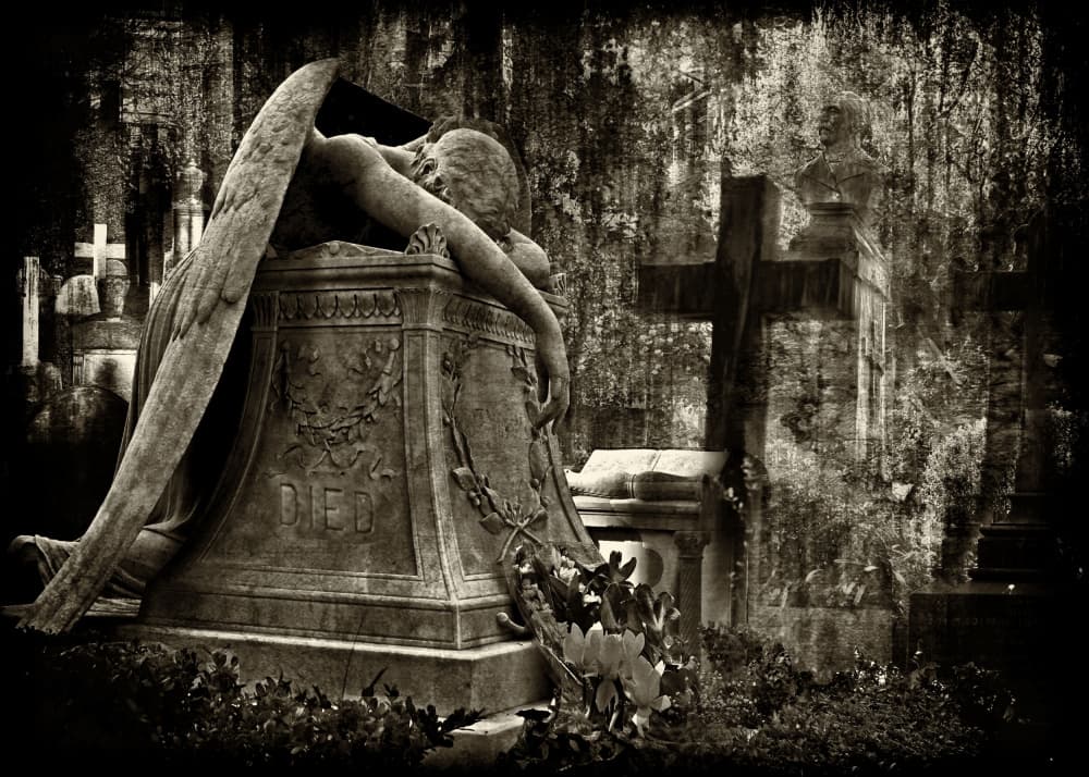 Weeping Angel Cemetery by Raffaele Corte — canvas wall art