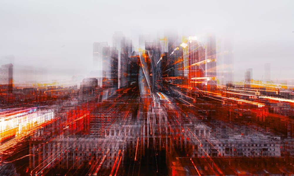 Dynamic City Glow by Carmine Chiriacò — canvas wall art