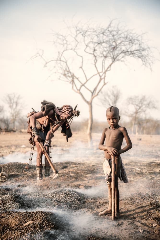 Himba Daily Life by Trevor Cole — canvas wall art