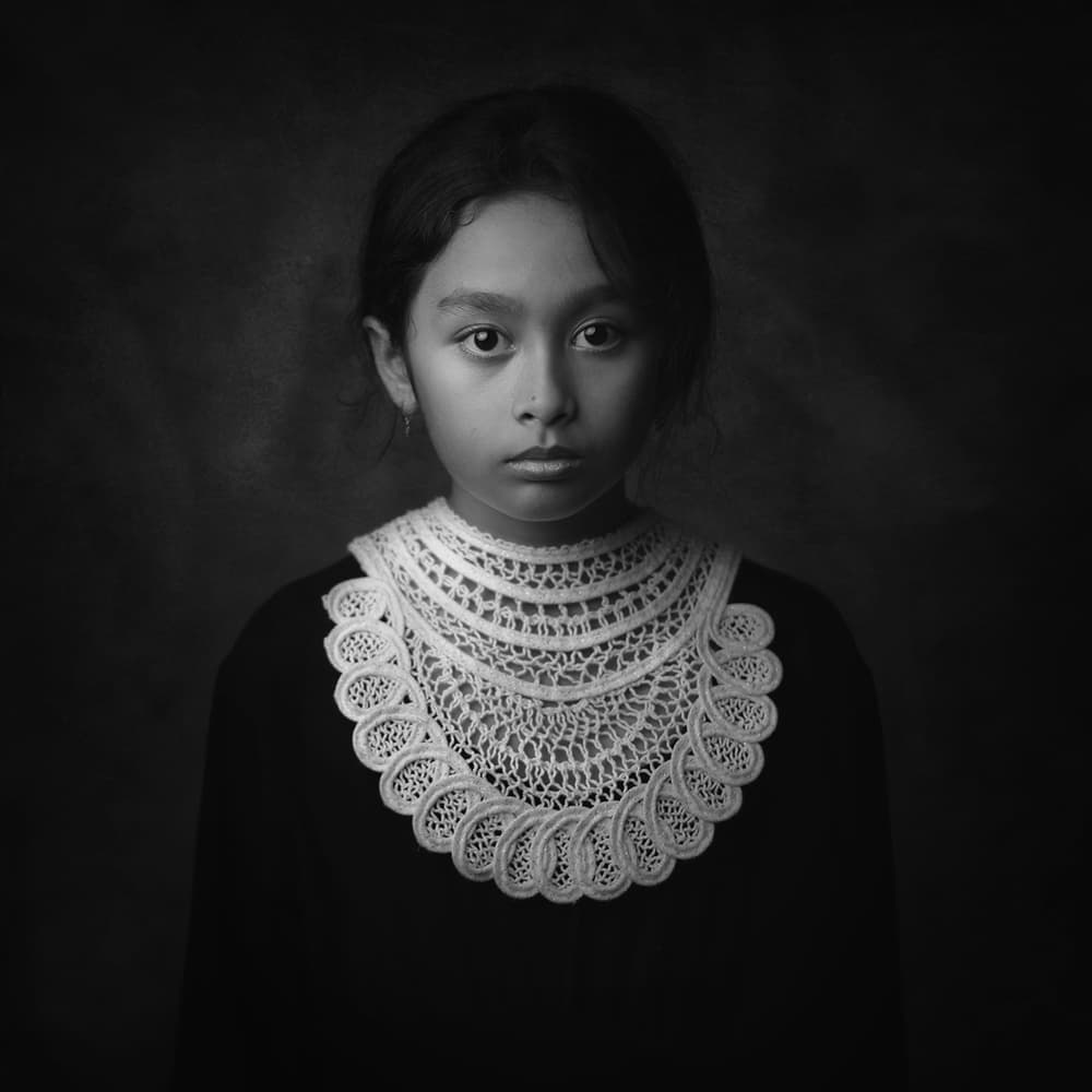 Classic Girl with Lace by Hari Sulistiawan — canvas wall art
