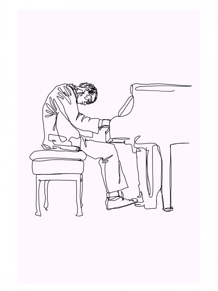 Musician at the Piano by Hanna Lee Tidd — canvas wall art