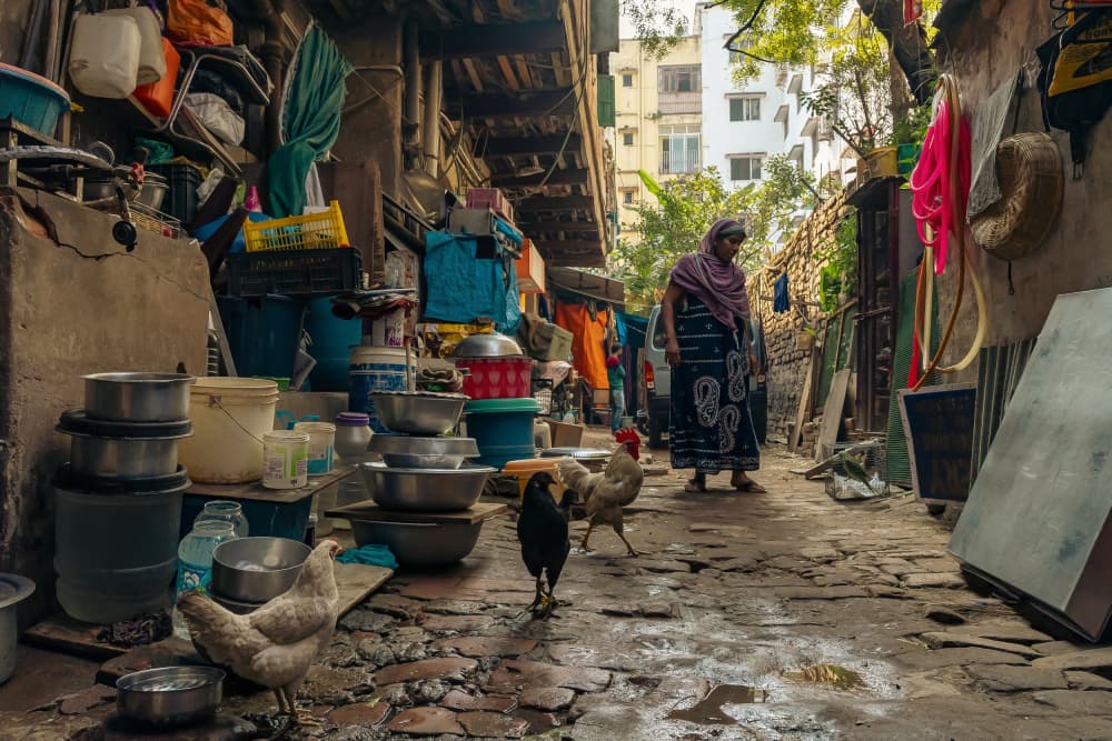 Humble Alley Life by Rajarshi Bhattacharjee — canvas wall art
