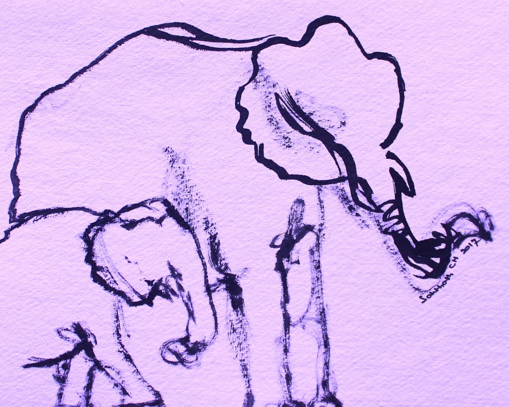 Abstract Elephant Family by Santhosh ch — canvas wall art