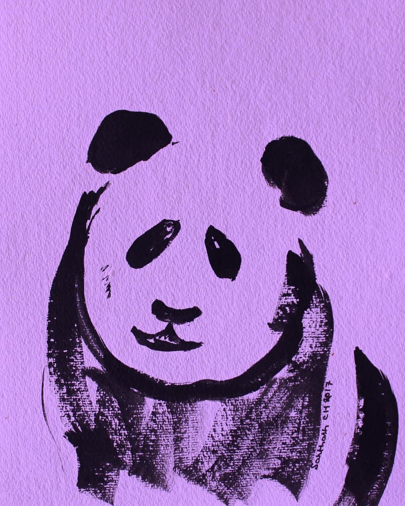 Adorable Purple Panda by Santhosh ch — canvas wall art