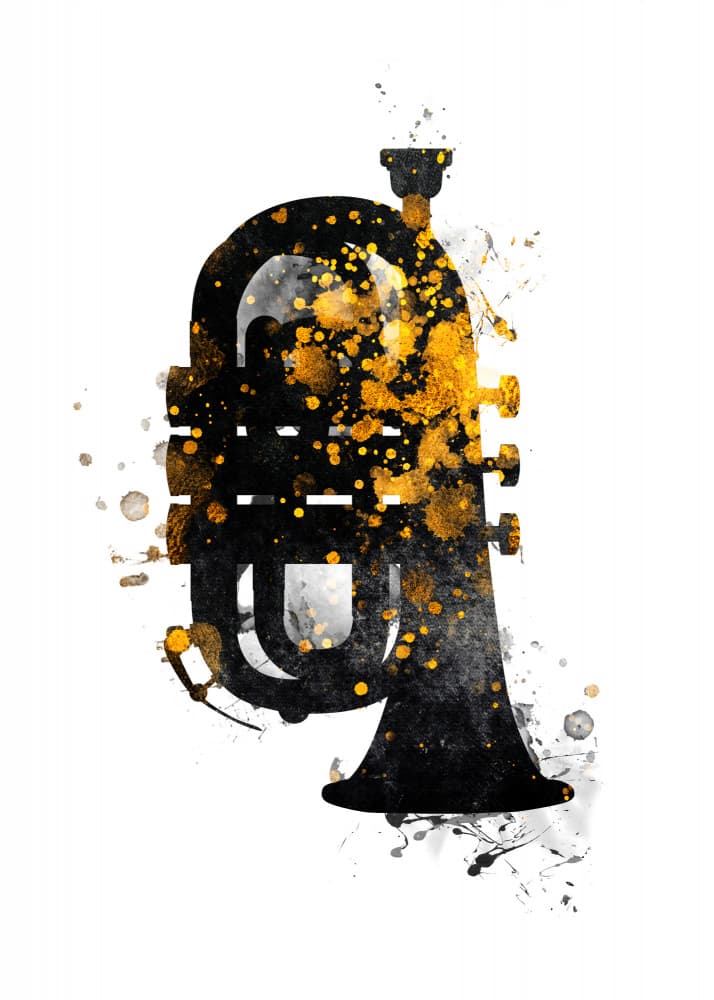 Golden Splash Trumpet by Justyna Jaszke — canvas wall art