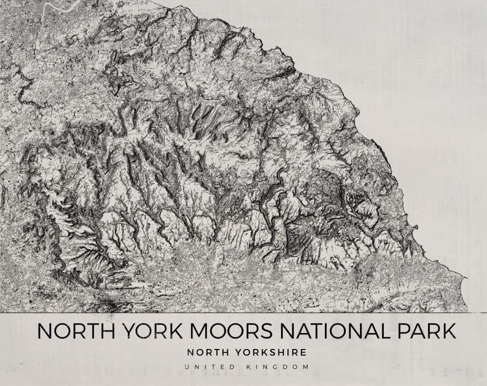 North York Moors Topographical Map by Nicholas — canvas wall art