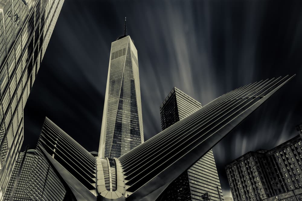 Soaring City Geometry by Emil abu milad — canvas wall art
