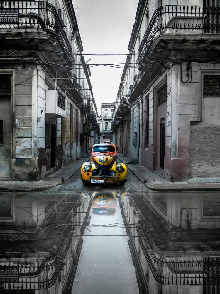 Havana Car Reflection by Svetlin Yosifov — canvas wall art