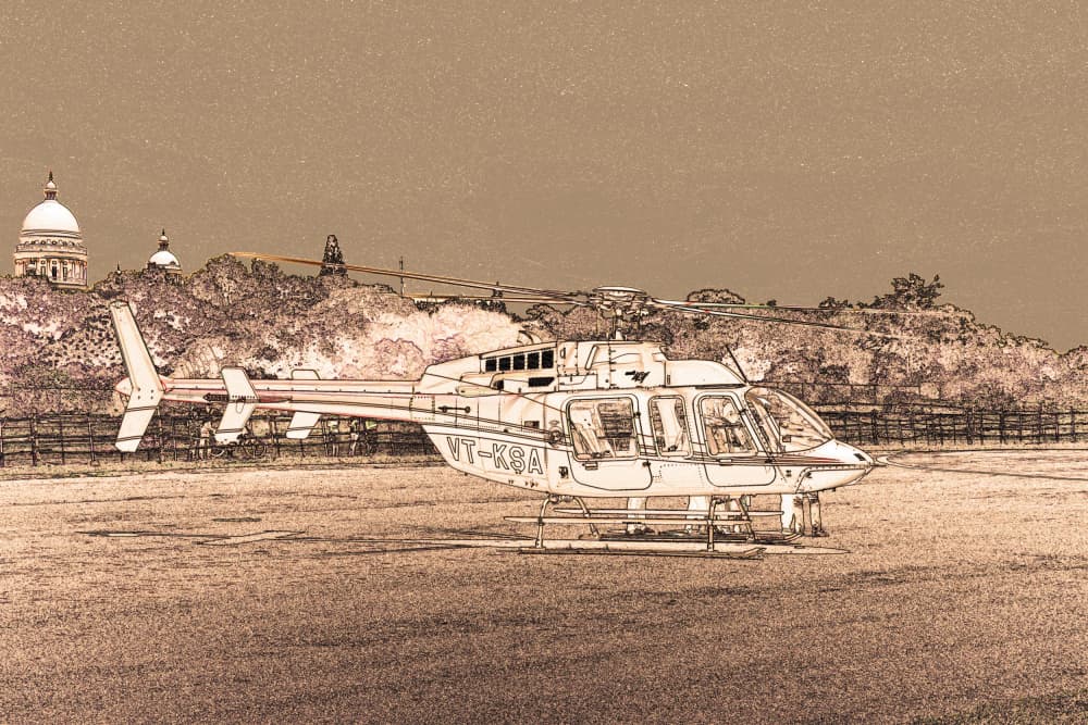 Vintage India Helicopter by Santhosh ch — canvas wall art