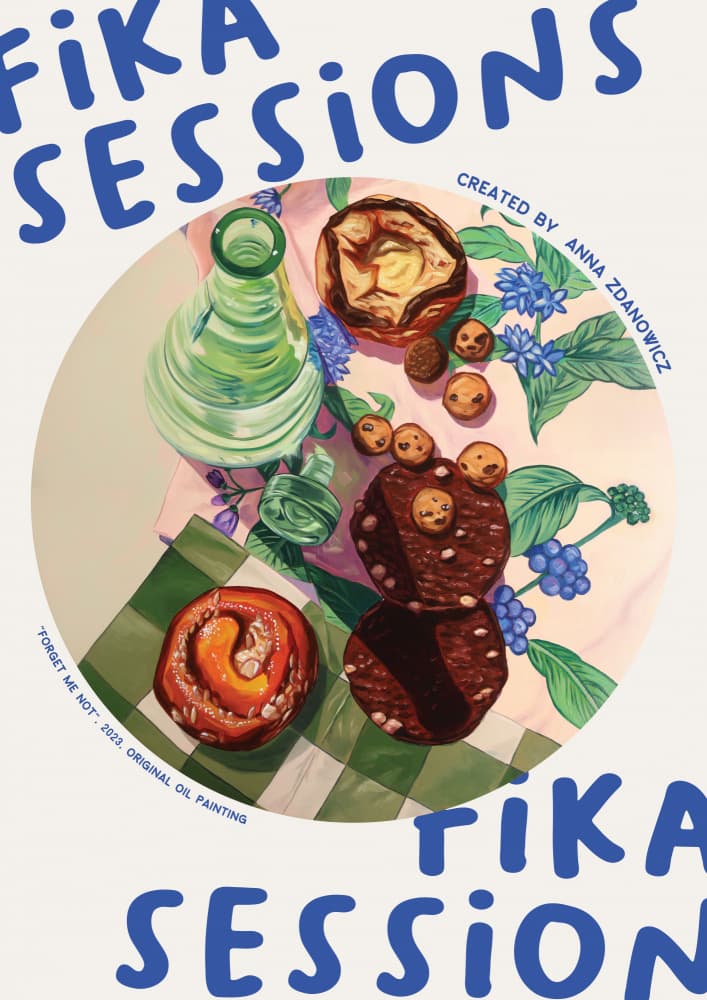 Cozy Fika Sweets by Anna Zdanowicz — canvas wall art