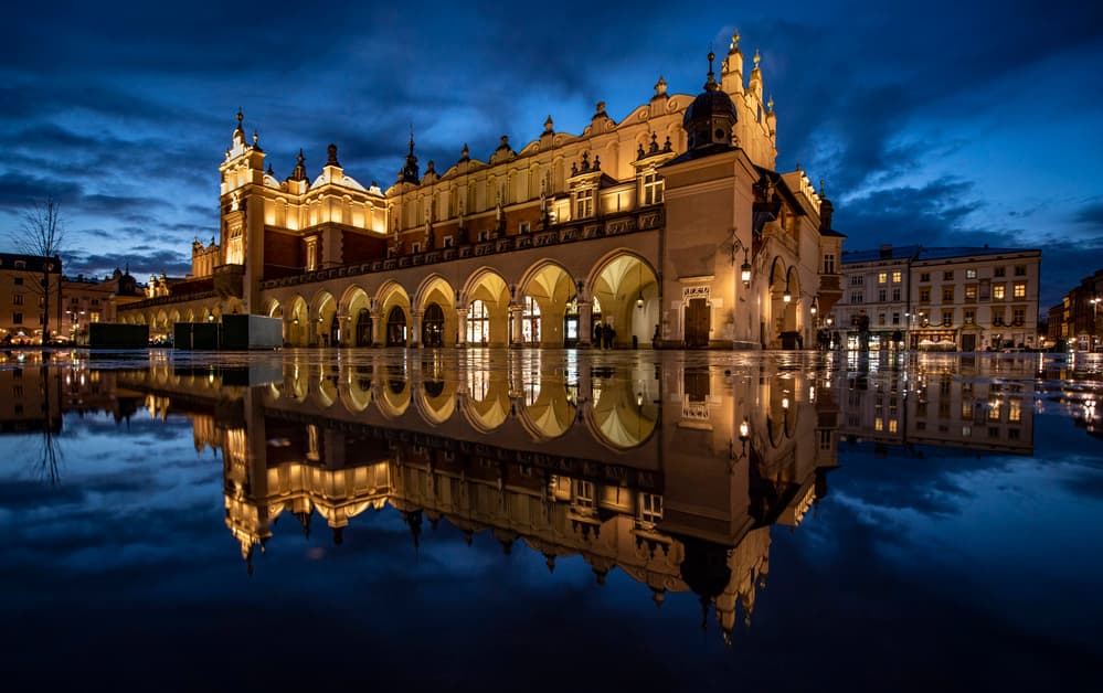 Illuminated Market Hall Reflection by Łukasz Winiarski — canvas wall art