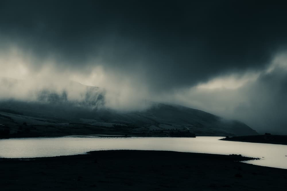 Misty Mountain Lake by Marco Antonio Cobo — canvas wall art