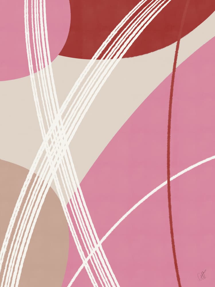 Blush Organic Lines by Anne-Marie Volfova — canvas wall art