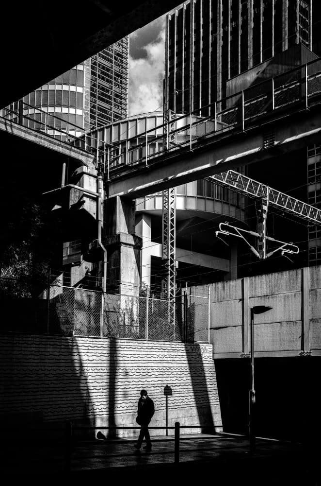 Urban Shadows Walk by Yuzo Fujii — canvas wall art