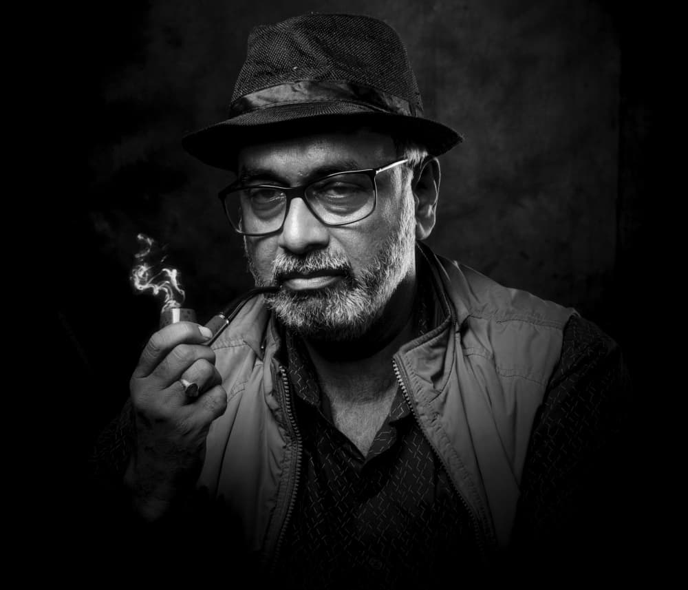 Thoughtful Man With Pipe by PARTHA BHATTACHARYYA — canvas wall art